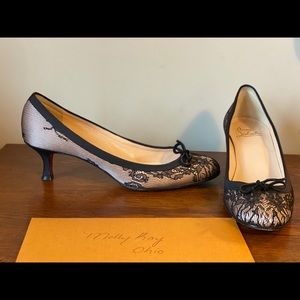 Christian Louboutin Lace Kitten Heel Pumps 40